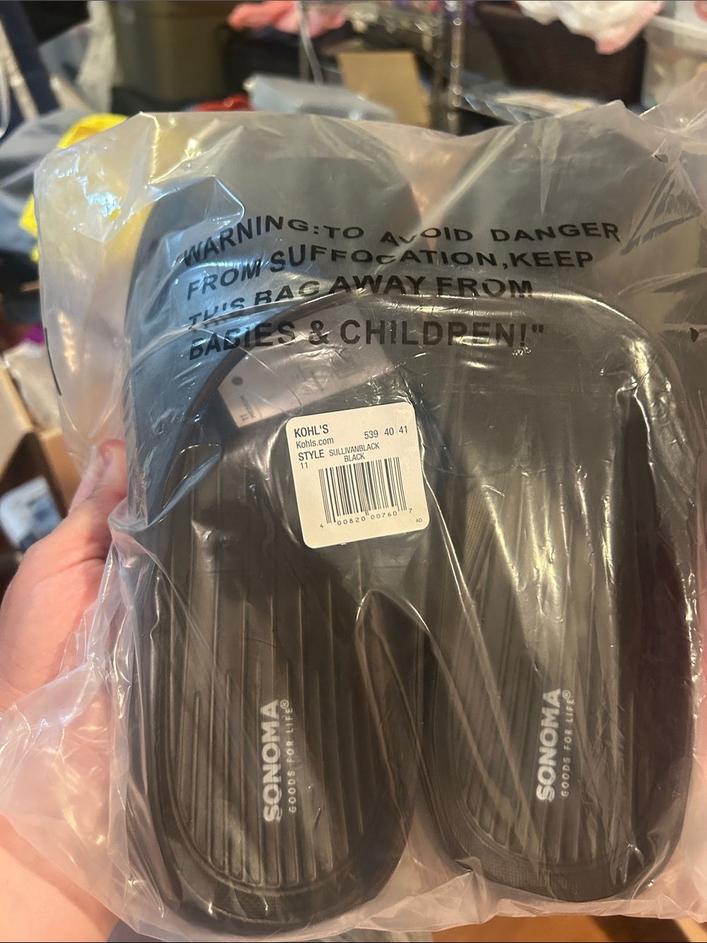 Sonoma Black mens Slide Sandals